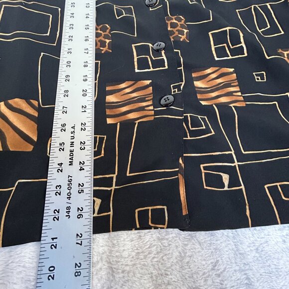 Briggs New York Petite Medium Womens Button Up Blazer Geometric & Animal Print - Picture 7 of 7